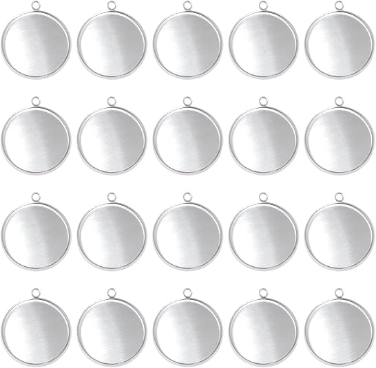 20 Pieces Stainless Steel Roun - Resin Crafts Diy 评论和价格