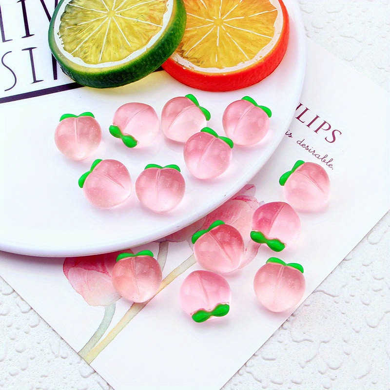 10Pcs New Transparent Peach Fl - Resin Craft Projects 评论和价格