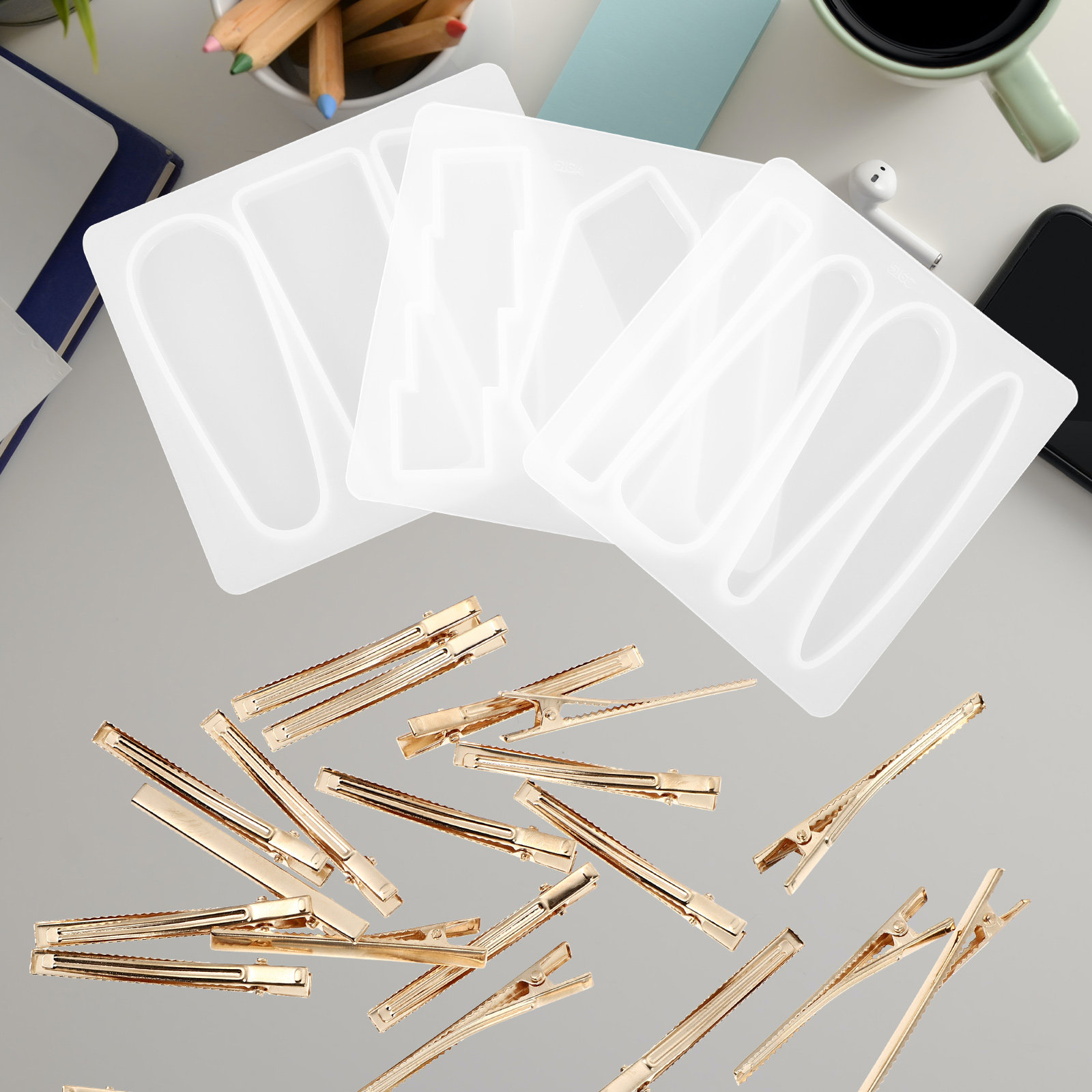 1Set Silicone Hair Clips Mold  - Resin Crafts Diy 评论和价格