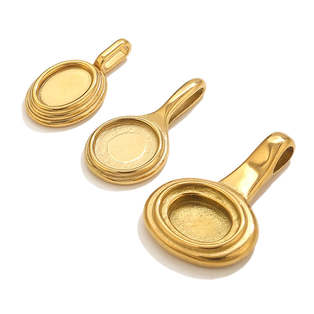 5pcs Stainless Steel Round Ova - Resin Crafts Diy 评论和价格