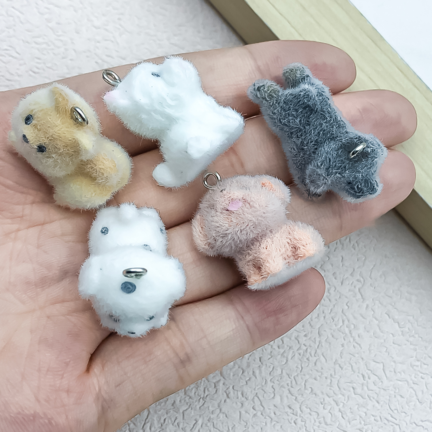 5pcs&1pc Flocked Resin Animal  - Resin Craft Material 评论和价格
