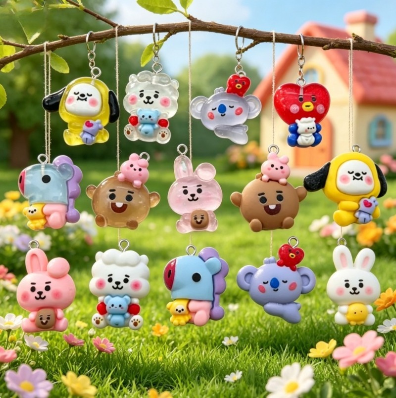 7pcs BT21 Resin Cartoon Charm  - Resin Crafts Diy 评论和价格