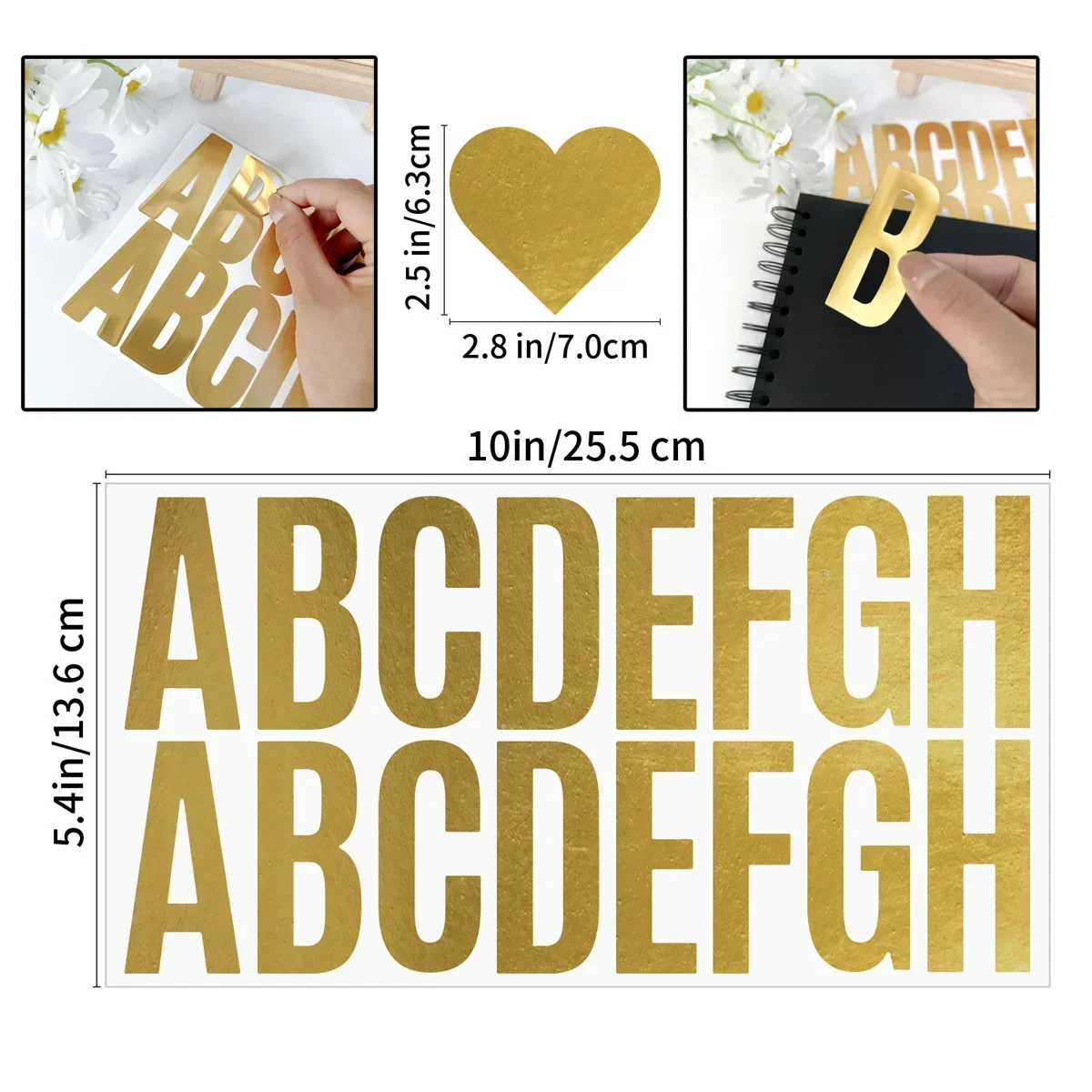 100 Pcs 6 Sheets Gold Letter S - Gold Foil Flakes 评论和价格