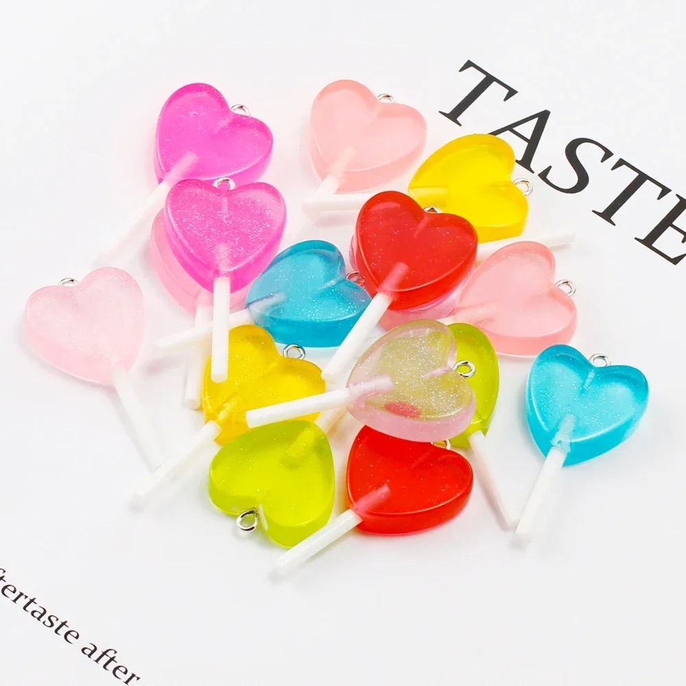 10Pcs Kawaii Sparkly Heart Lol - Resin Craft Material 评论和价格