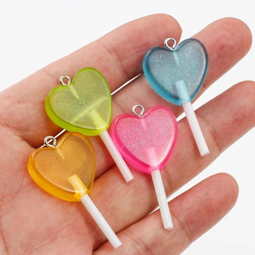 10Pcs Kawaii Sparkly Heart Lol - Resin Craft Material 评论和价格